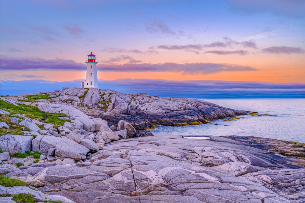 Lighthouse and coastal scenery in Atlantic Canada